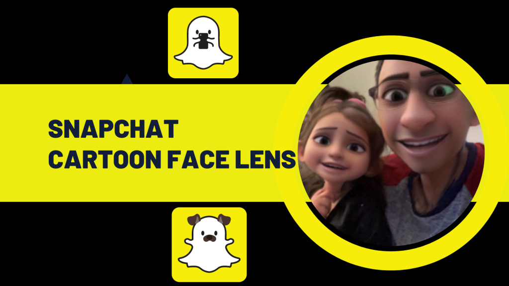 send a snap with the cartoon face lens  